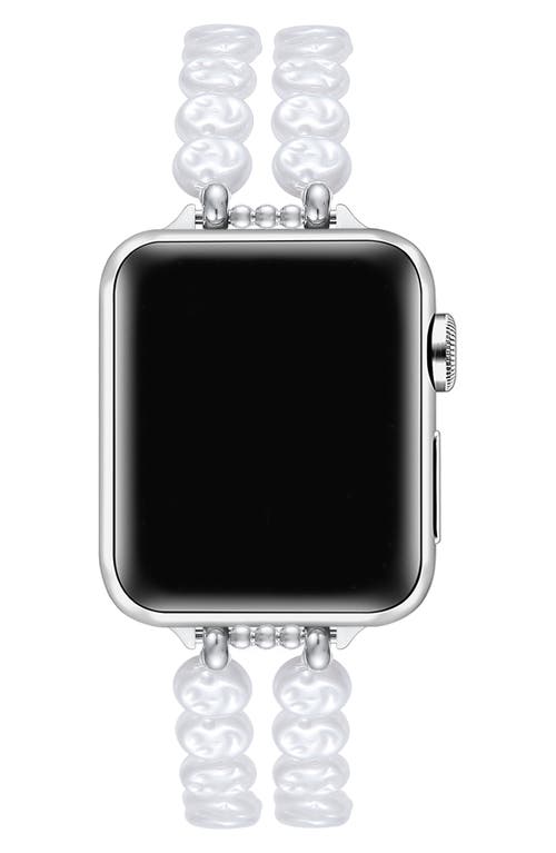 The Posh Tech Eloise Imitation Pearl Apple Watch® Bracelet Watchband In White