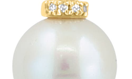 Shop Effy 14k Gold Diamond & Freshwater Pearl Drop Earrings In Gold/white