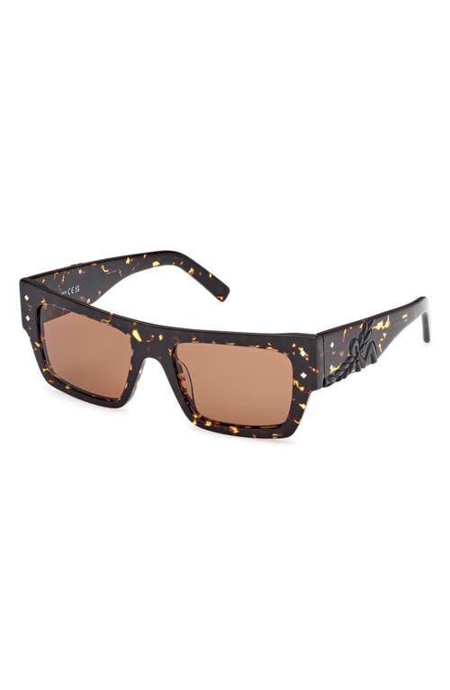 Shop Mcm 53mm Navigator Sunglasses In Dark Havana/brown