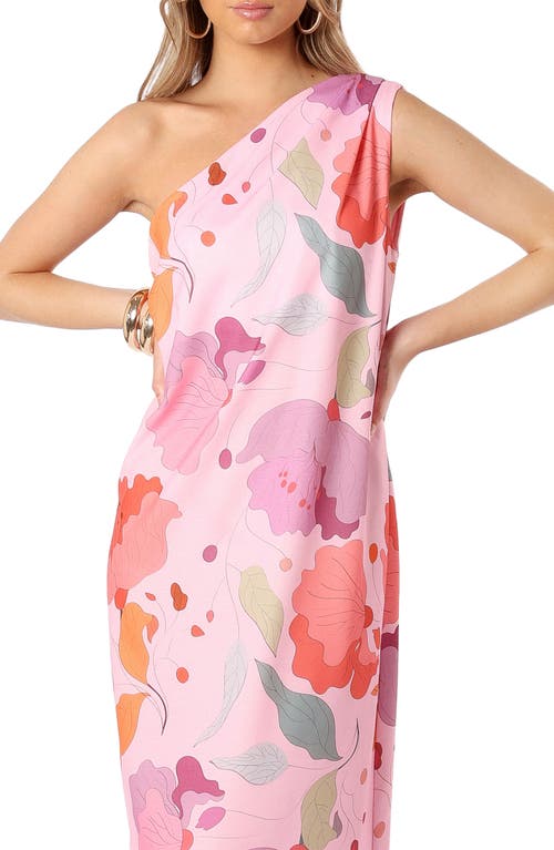 Petal And Pup Petal & Pup Tillie Floral One-shoulder Maxi Dress In Pink
