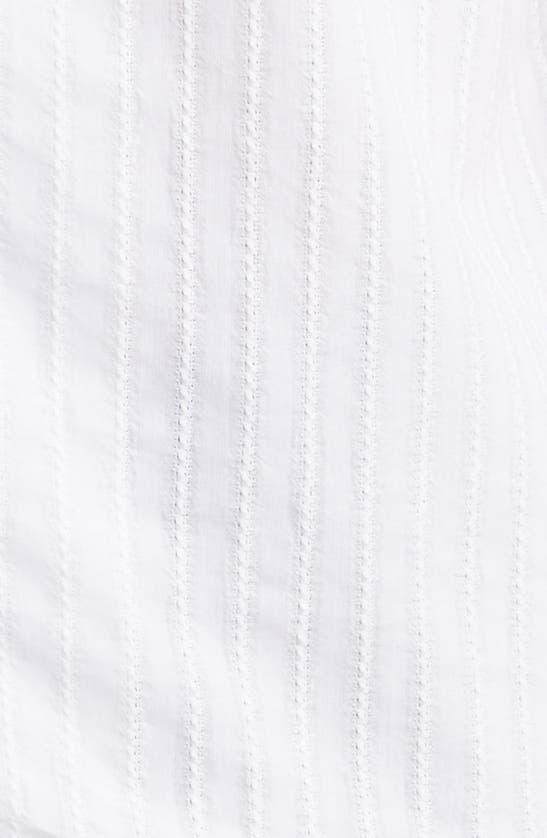 Rails Sinclair Textured Stripe Cotton Camp Shirt In White