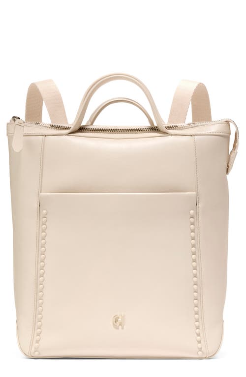 Shop Cole Haan Small Grand Ambition Leather Convertible Backpack In Sand Dollar