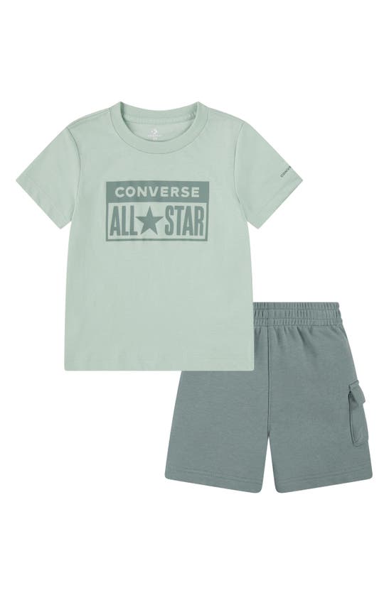 Shop Converse Kids' License Plate T-shirt & Cargo Shorts In Herby