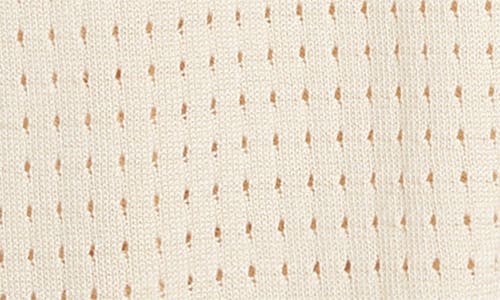 Shop Corridor Pointelle Stitch Short Sleeve Cotton Knit Button-up Shirt In Natural