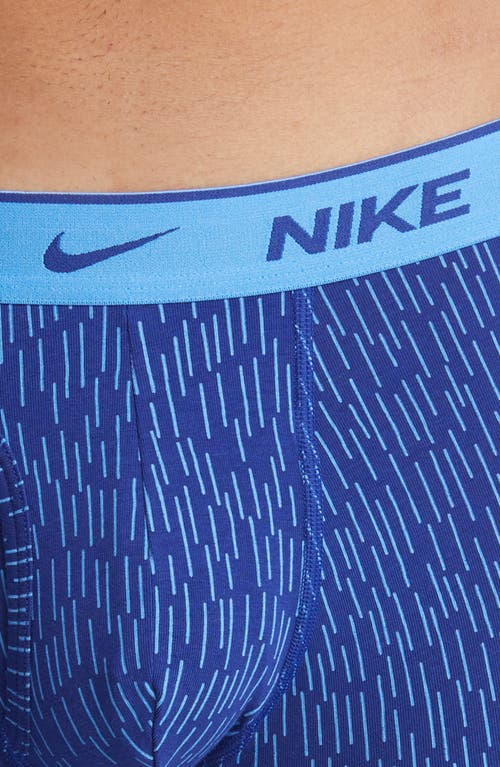 Shop Nike Dri-fit Essential Assorted 3-pack Stretch Cotton Boxer Briefs In Rain Print