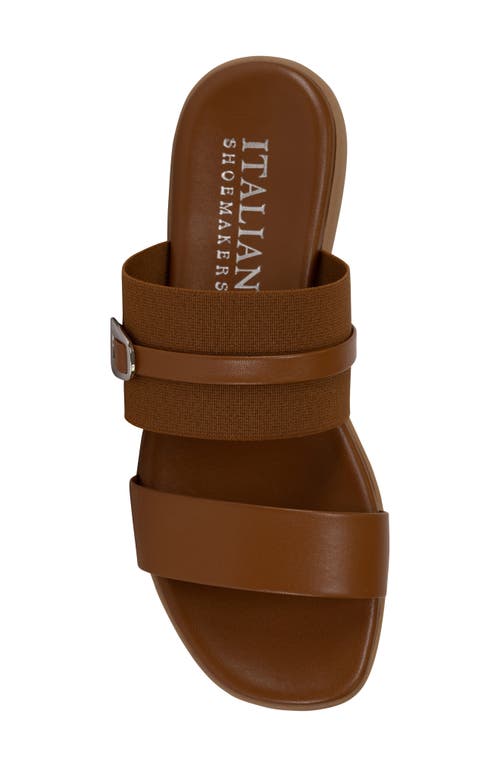 Italian Shoemakers Jelani Square Toe Slide Sandal In Tan