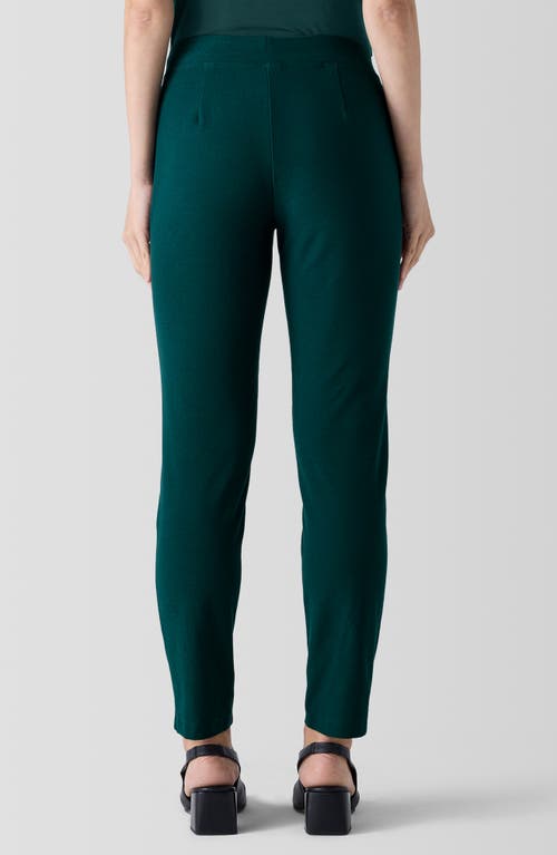 Eileen Fisher Slim Ankle Stretch Crepe Pants In Fir