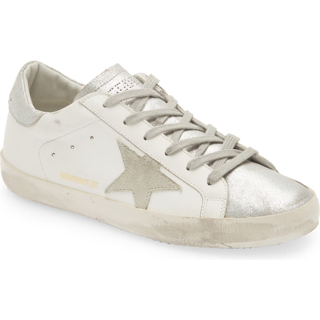 Golden Goose Super-star Trainer In White/ivory/silver