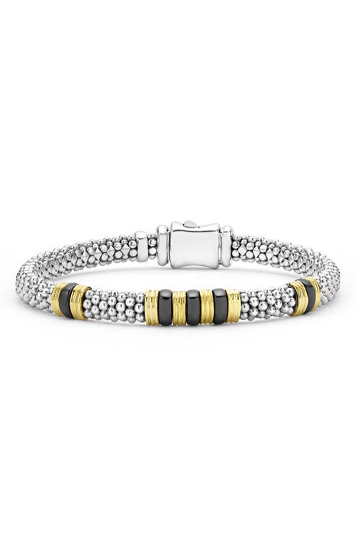 Lagos Black Caviar Triple Station Caviar Bracelet In Black