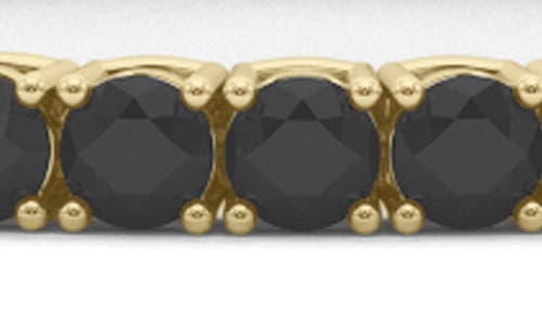 Shop Hautecarat Lab Created Black Diamond Tennis Bracelet In Yellow Gold/diamond