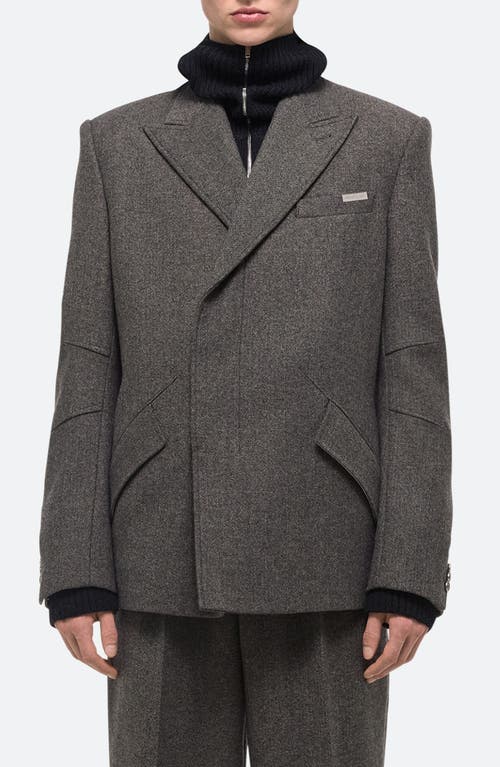 Shop Helmut Lang Apex Wool Blend Twill Blazer In Grey Melange - Q91