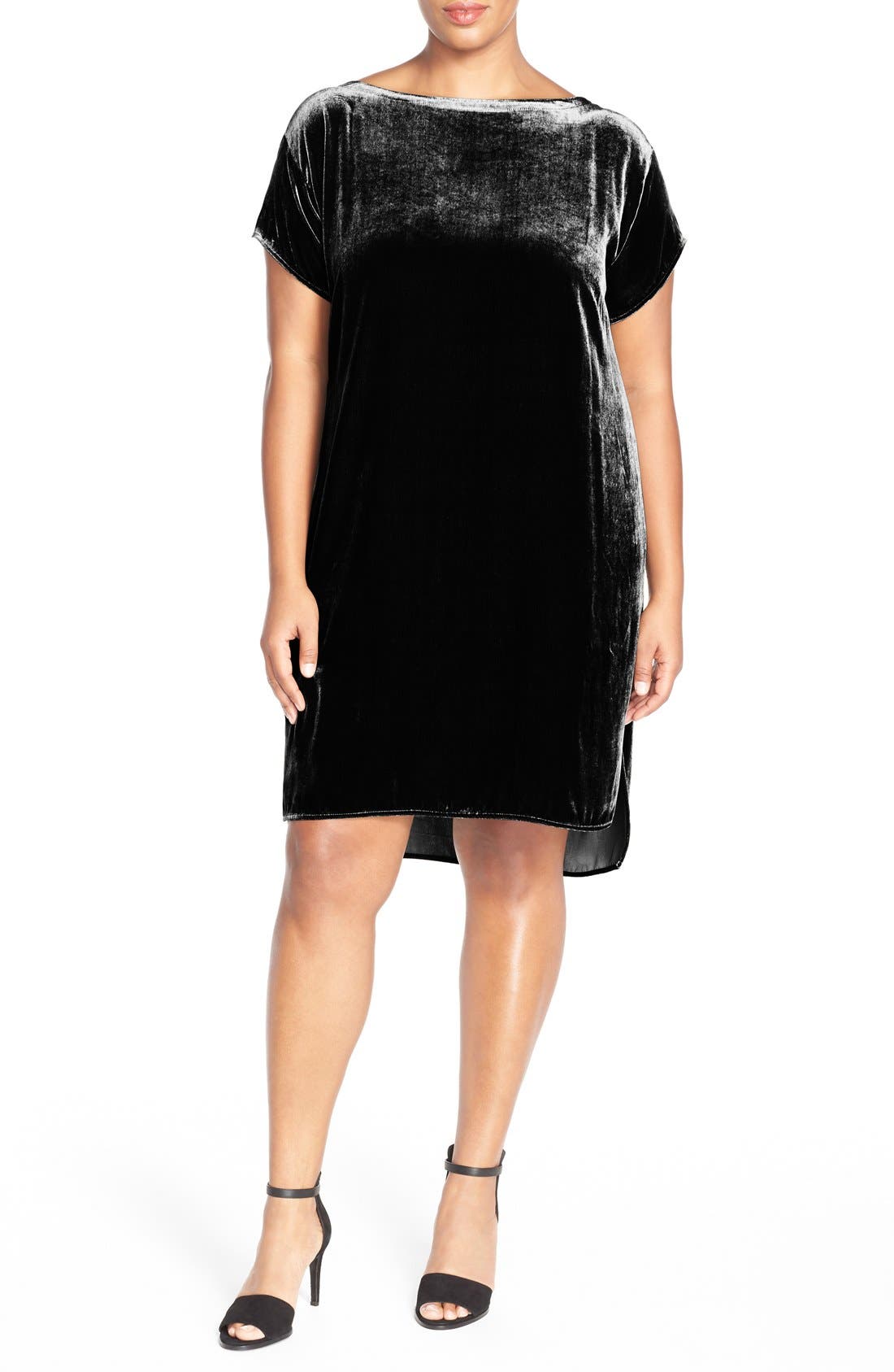 eileen fisher velvet shift dress