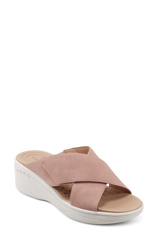 Shop Easy Spirit Bindie Wedge Sandal In Rose Dawn