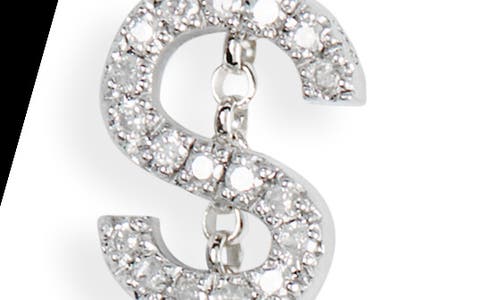 Meshmerise Bezel Diamond Initial Chain Necklace In White-s