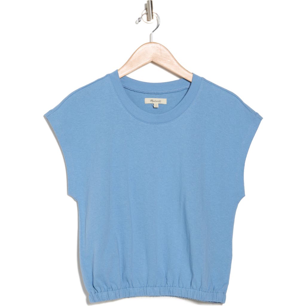Shop Madewell Hedgehog Cap Sleeve T-shirt In Tranquil Lake