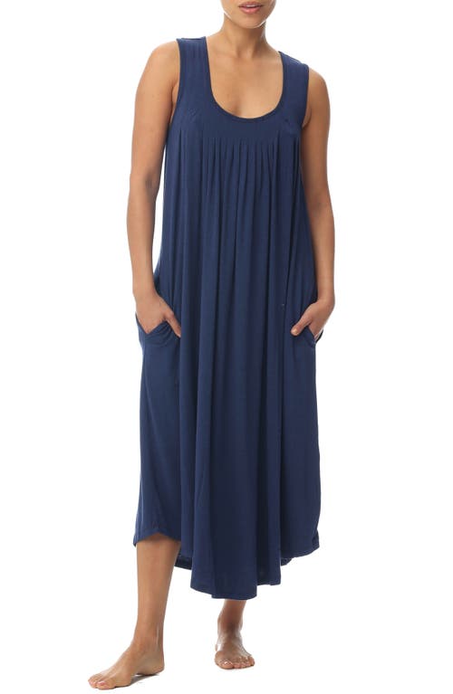 Pleated Nightgown in Navy