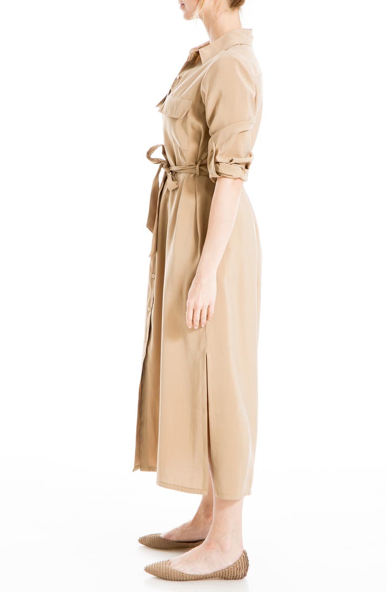 MAX STUDIO Roll Sleeve Utility Maxi Shirtdress Nordstromrack