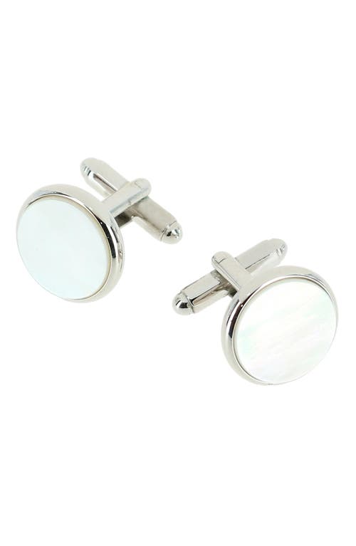 Trafalgar Sutton Mother-of-Pearl Cuff Links in Silver at Nordstrom