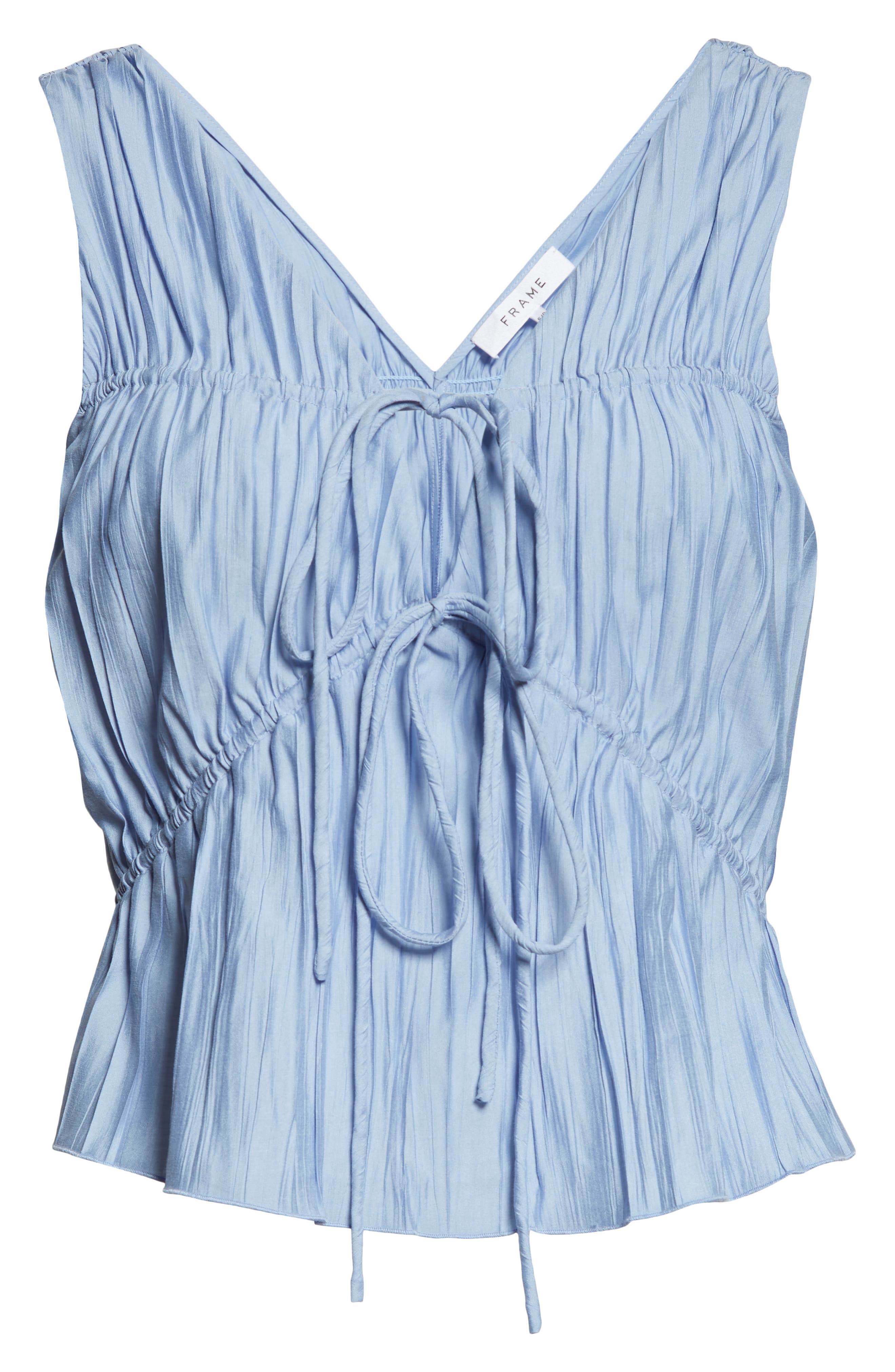 FRAME Cinched Crinkle Tank in Chambray Blue