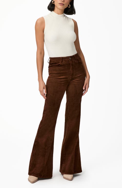 Shop Paige Charlie Corduroy Flare Pants In Maple Brown