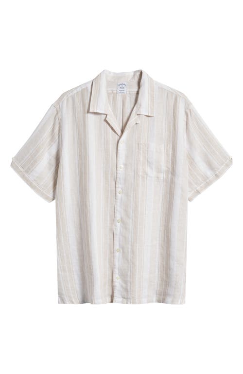 Stripe Linen Camp Shirt in Neutralstp