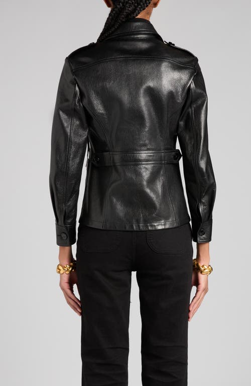 Shop Tom Ford Leather Trucker Jacket In Black