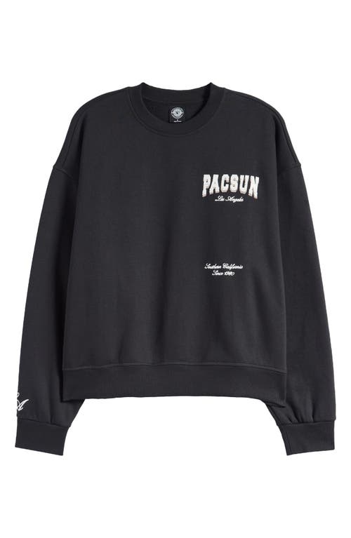 Shop Pacsun Los Angeles Crewneck Cotton Blend Sweatshirt In Meteorite