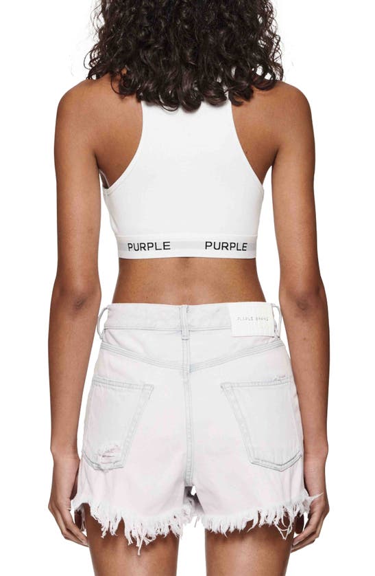 Shop Purple Brand Stretch Cotton Rib Bralette In White