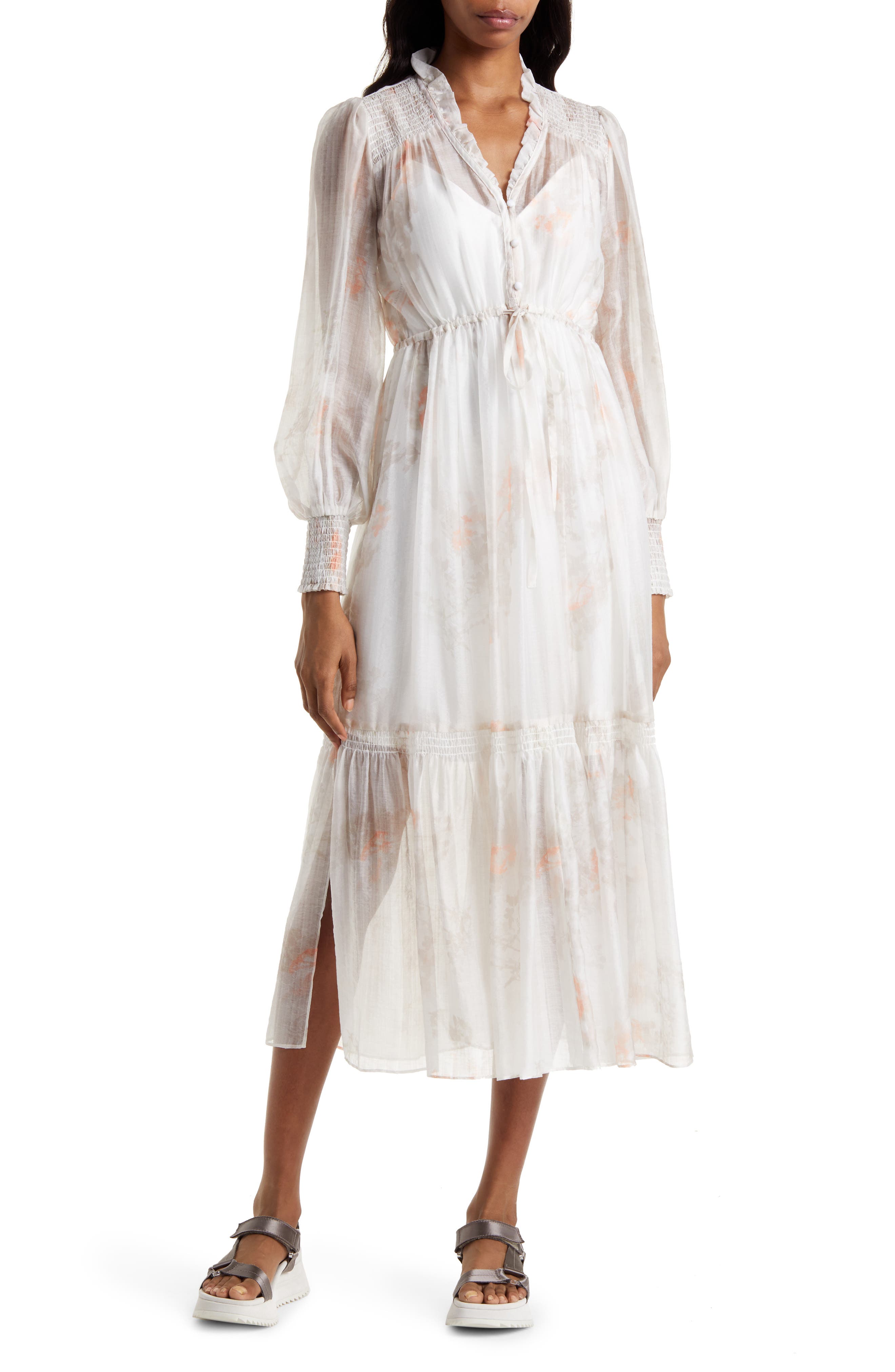 AllSaints Women's Nisha Koura Printed Dress - White - Size 12 UK/8 US