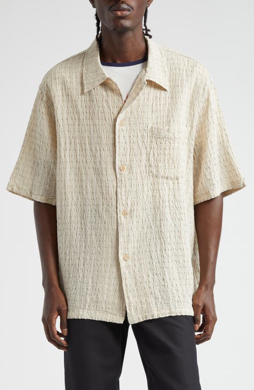 Our Legacy Boxy Cotton Seersucker Shirt In Light Authentic Seersucker
