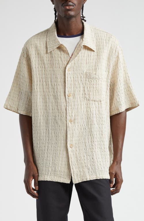 Shop Our Legacy Boxy Cotton Seersucker Shirt In Light Authentic Seersucker