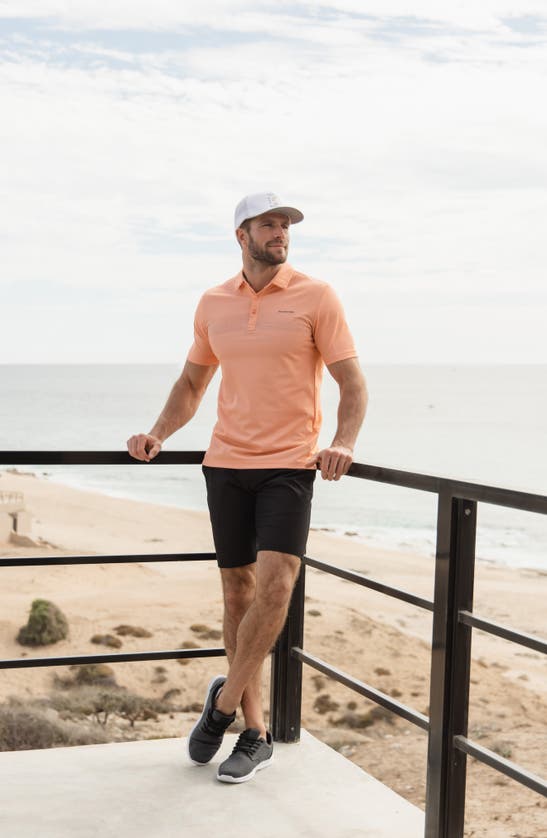 Shop Travis Mathew Travismathew Mesa Central Piqué Polo In Heather Melon