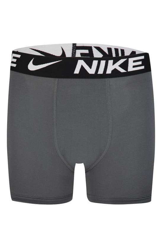 Nike Kids' Essential Dri-fit Micro Assorted 3-pack Boxer Briefs In Black / Dark Gray