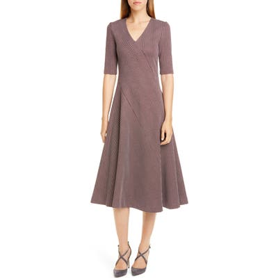 Rosetta Getty Paneled Glen Plaid Midi Dress, Pink