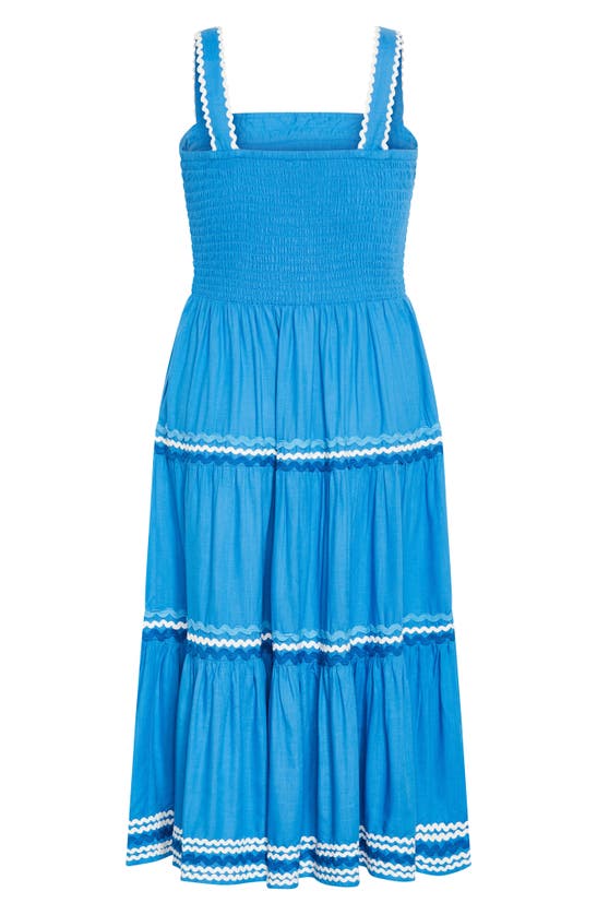 City Chic Paradiso Tiered Maxi Sundress In Ice Blue