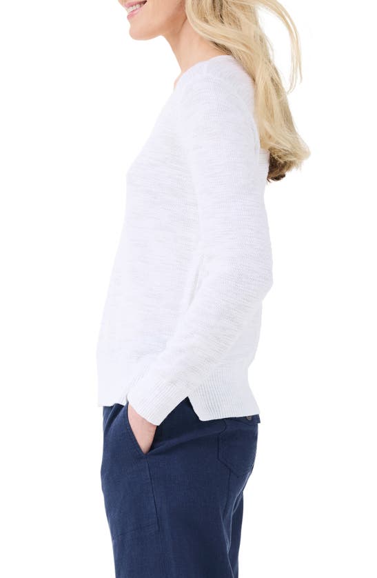 Shop Nic + Zoe Nic+zoe Breezy Open Stitch Sweater In Paper White