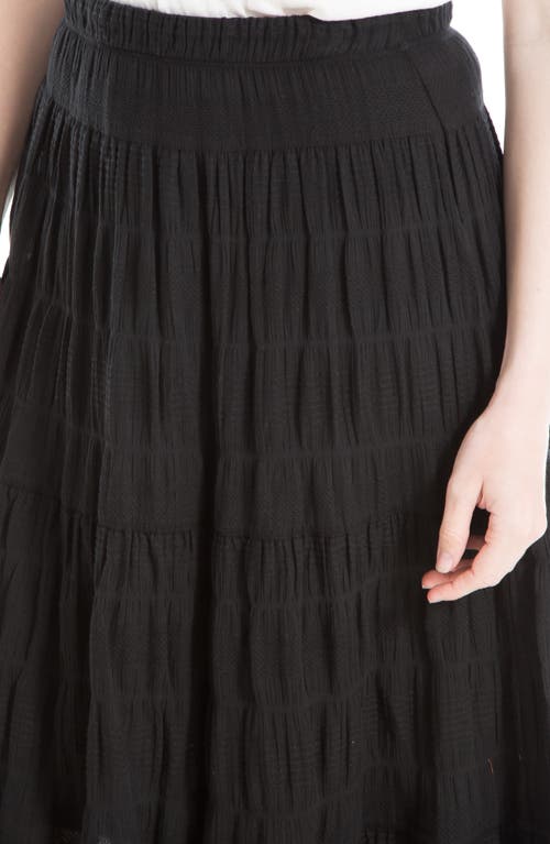 Max Studio Textured Midi Skirt In Black-black