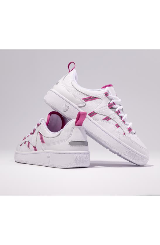 Shop K-swiss Slamm 99 Cc Sneaker In White/raspberry