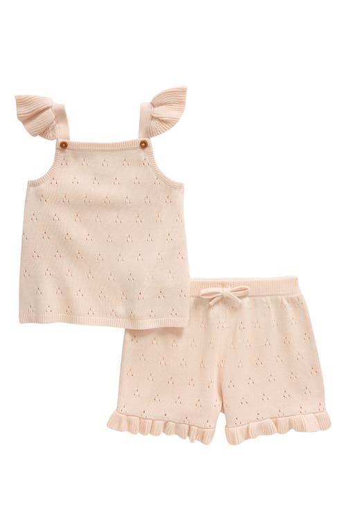 Shop Nordstrom Cap Sleeve Sweater & Shorts Set In Pink Scallop