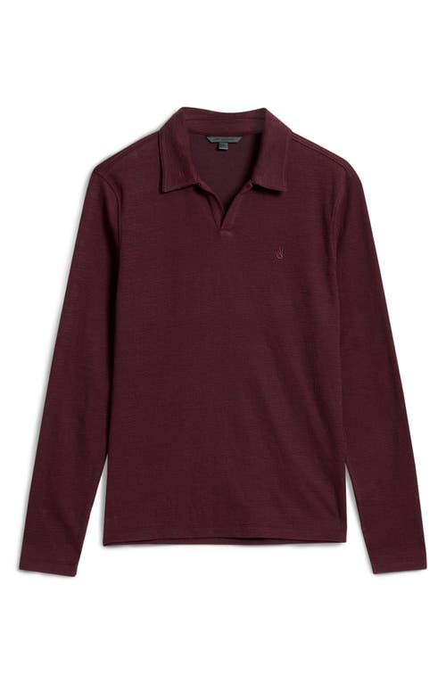 Shop John Varvatos Morris Long Sleeve Johnny Collar Polo In Oxblood