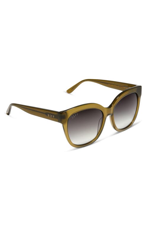 Shop Diff Maya 59mm Round Sunglasses In Olive/grey Gradient