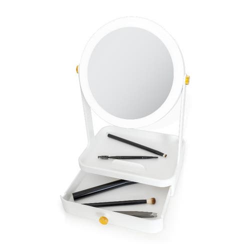 Zadro Back-to-school Led Lighted Makeup Mirror With Tray & Drawer In White