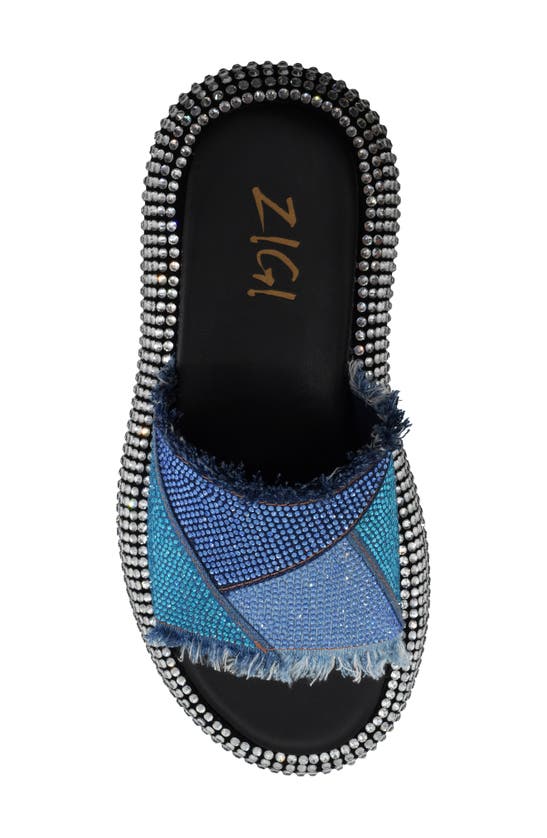 Shop Zigi Hazel Platform Slide Sandal In Blue Denim