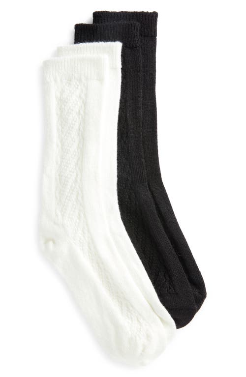 Shop Hue Assorted 2-pack Seed Stitch Boot Socks In Ivory Pack