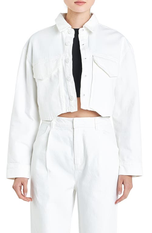 Grey Lab Oversize Pocket Crop Cotton Jacket Off White at Nordstrom,