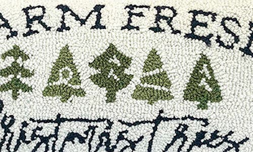 R16 Home Farm Fresh Christmas Tree Pillow In White/black/red