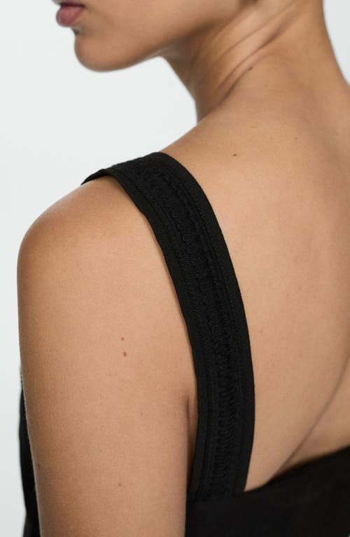 Mango Crop Wide Leg Jumpsuit In Black