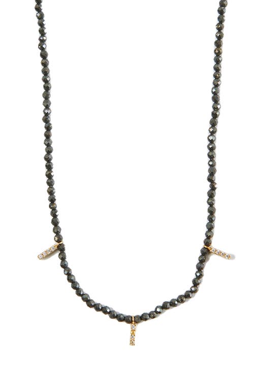 Beaded Charm Necklace in Gold