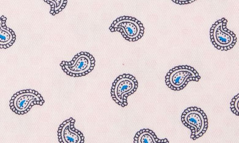 Clifton Wilson Paisley Cotton Pocket Square In Pink