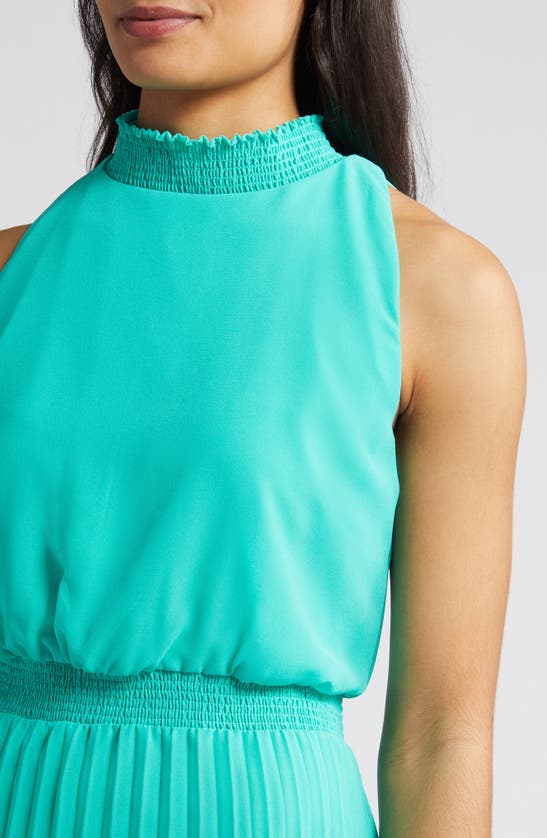 SAM EDELMAN SAM EDELMAN SMOCKED PLISSÉ MIDI DRESS